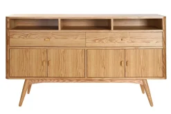 Miliboo Buffet|Commode-Buffet vintage en bois clair 4 portes 2 tiroirs L160 cm NORDECO