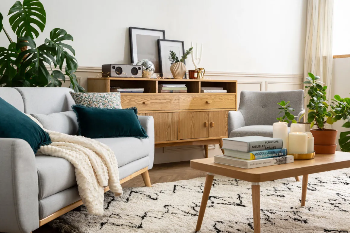 Miliboo Buffet|Commode-Buffet vintage en bois clair 4 portes 2 tiroirs L160 cm NORDECO