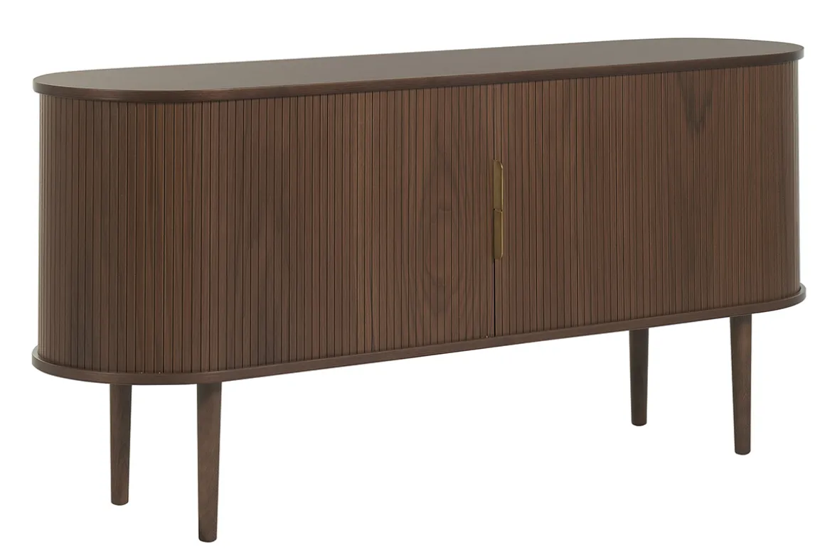 Miliboo Buffet-Buffet vintage en bois foncé noyer 2 portes coulissantes L160 cm EPIC
