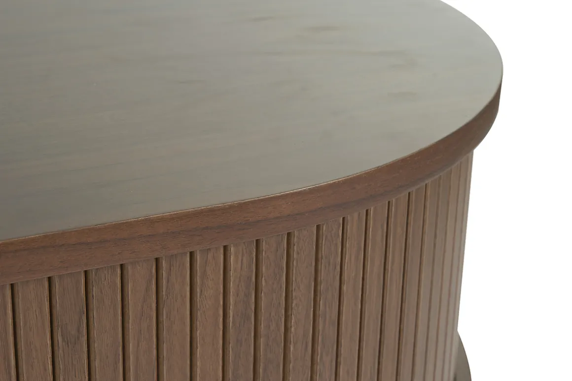 Miliboo Buffet-Buffet vintage en bois foncé noyer 2 portes coulissantes L160 cm EPIC