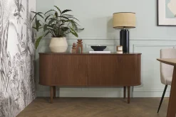 Miliboo Buffet-Buffet vintage en bois foncé noyer 2 portes coulissantes L160 cm EPIC