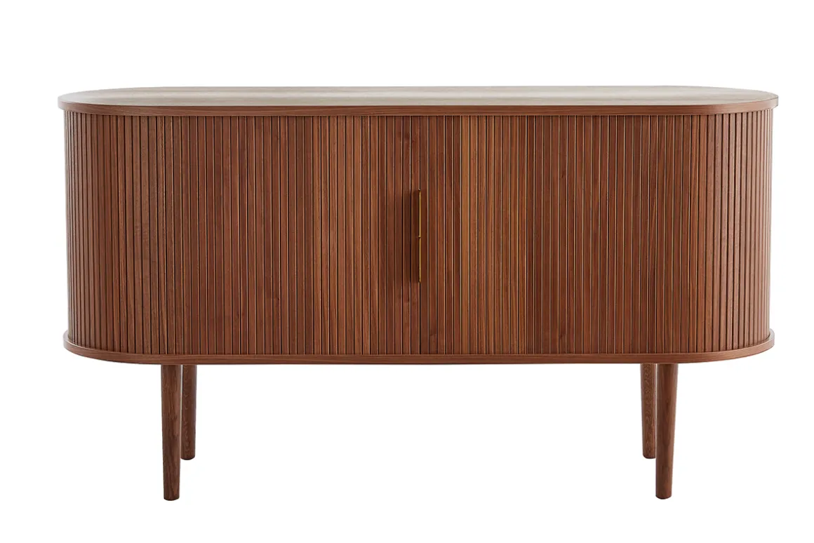 Miliboo Buffet-Buffet vintage en bois foncé noyer 2 portes coulissantes L138 cm EPIC