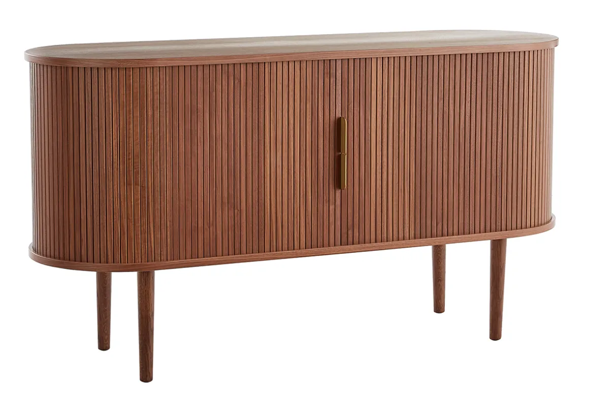 Miliboo Buffet-Buffet vintage en bois foncé noyer 2 portes coulissantes L138 cm EPIC