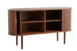 Miliboo Buffet-Buffet vintage en bois foncé noyer 2 portes coulissantes L138 cm EPIC