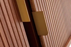 Miliboo Buffet-Buffet vintage en bois foncé noyer 2 portes coulissantes L138 cm EPIC