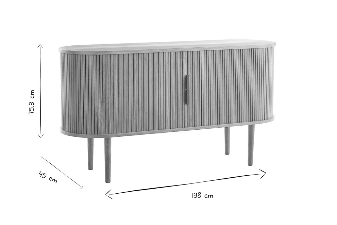 Miliboo Buffet-Buffet vintage en bois foncé noyer 2 portes coulissantes L138 cm EPIC