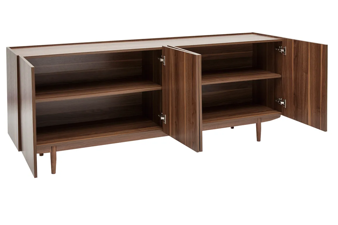 Miliboo Buffet-Buffet vintage en bois foncé 4 portes L180 cm SANAA