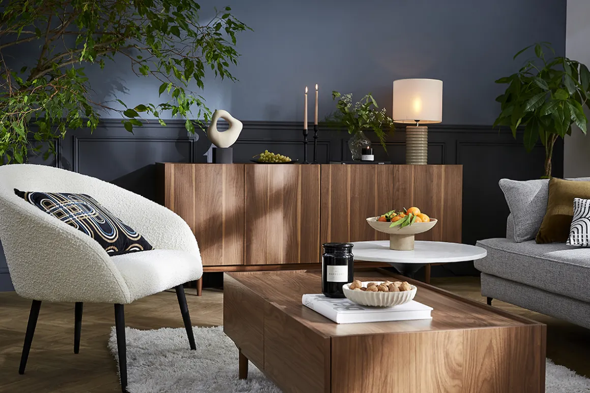 Miliboo Buffet-Buffet vintage en bois foncé 4 portes L180 cm SANAA