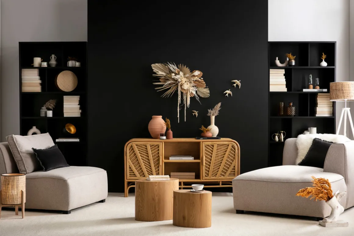 Miliboo Buffet-Buffet vintage en rotin 2 portes L150 cm GALON