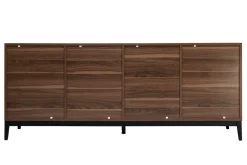 Miliboo Buffet-Buffet vintage finition bois foncé noyer et métal noir avec rangements L180 cm SARTO