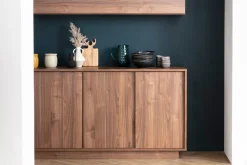 Miliboo Buffet-Buffet vintage finition bois foncé noyer 4 portes L180 cm COMO