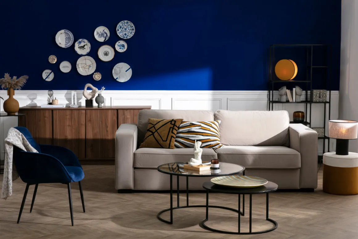 Miliboo Buffet-Buffet vintage finition bois foncé noyer 4 portes L180 cm COMO