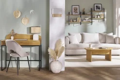 Miliboo Bureau Design-Bureau avec rangement en bois manguier massif L100 cm SHIVA