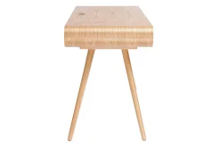 Miliboo Bureau Design-Bureau avec rangement vintage en bois clair et cannage L120 cm OLYMPE