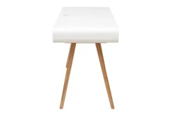 Miliboo Bureau Design-Bureau avec rangement vintage blanc, cannage et bois clair L120 cm OLYMPE