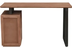 Miliboo Bureau Design-Bureau avec rangements 3 tiroirs industriel bois massif et métal noir L130 cm HORACE