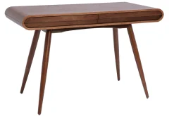 Miliboo Bureau Design-Bureau avec rangements 2 tiroirs vintage bois foncé noyer L120 cm BJORG
