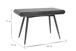 Miliboo Bureau Design-Bureau avec rangements 2 tiroirs vintage bois foncé noyer L120 cm BJORG