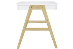 Miliboo Bureau Design-Bureau avec rangements 2 tiroirs scandinave blanc et bois clair chêne L120 cm BROOK