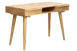 Miliboo Bureau Design-Bureau avec rangements 2 tiroirs ethnique bois manguier massif gravé L120 cm KAFFIR