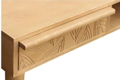 Miliboo Bureau Design-Bureau avec rangements 2 tiroirs ethnique bois manguier massif gravé L120 cm KAFFIR