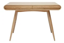 Miliboo Bureau Design-Bureau avec rangements 2 tiroirs scandinave bois clair L120 cm BJORG