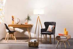 Miliboo Bureau Design-Bureau avec rangements 2 tiroirs scandinave bois clair L120 cm BJORG