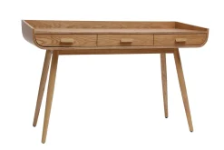 Miliboo Bureau Design-Bureau avec rangements 3 tiroirs scandinave bois clair L132 cm HALLEN