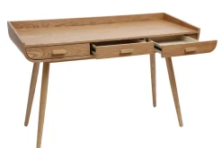 Miliboo Bureau Design-Bureau avec rangements 3 tiroirs scandinave bois clair L132 cm HALLEN