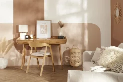 Miliboo Bureau Design-Bureau avec rangements 3 tiroirs scandinave bois clair L132 cm HALLEN