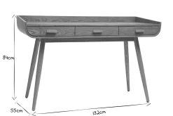 Miliboo Bureau Design-Bureau avec rangements 3 tiroirs scandinave bois clair L132 cm HALLEN