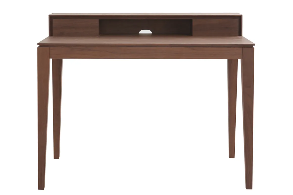 Miliboo Bureau Design-Bureau avec rangements bois foncé noyer L110 cm SEKRET