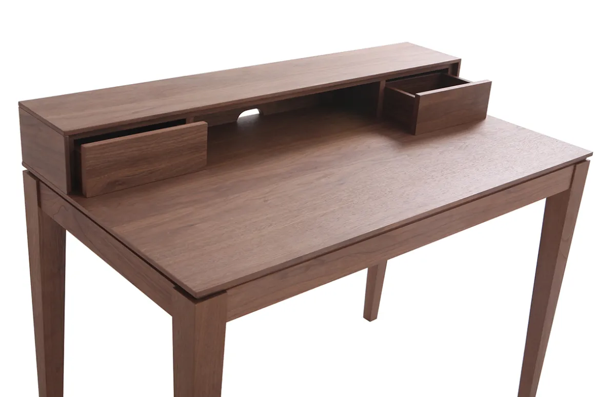 Miliboo Bureau Design-Bureau avec rangements bois foncé noyer L110 cm SEKRET