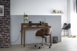 Miliboo Bureau Design-Bureau avec rangements bois foncé noyer L110 cm SEKRET