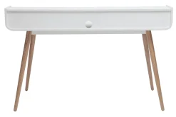 Miliboo Bureau Design-Bureau avec rangements scandinave blanc et bois clair L140 cm OPUS