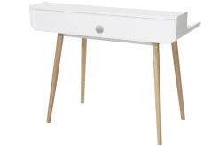 Miliboo Bureau Design-Bureau avec rangements scandinave bois clair et blanc L110 cm OPUS