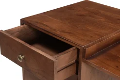 Miliboo Bureau Design-Bureau avec rangements vintage bois massif et métal doré L130 cm ROBY
