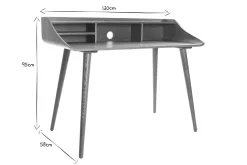 Miliboo Bureau Design-Bureau avec rangements vintage bois foncé L120 cm NORDECO