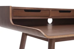 Miliboo Bureau Design-Bureau avec rangements vintage bois foncé noyer L110 cm OPUS