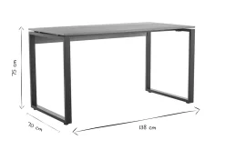 Miliboo Bureau Design-Bureau bois foncé et métal noir L138 cm OPAL