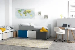 Miliboo Bureau Design-Bureau connecté multimédia verre blanc et bois clair L120 cm HANDY