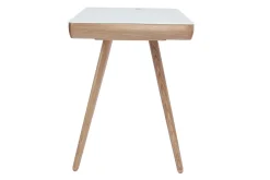 Miliboo Bureau Design-Bureau connecté multimédia avec tiroir en verre et bois clair L120 cm CLEVER