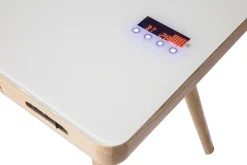 Miliboo Bureau Design-Bureau connecté multimédia avec tiroir en verre et bois clair L120 cm CLEVER