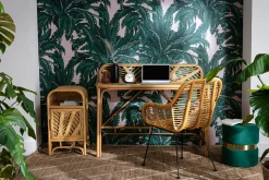 Miliboo Bureau Design-Bureau ethnique en rotin L120 cm GALON