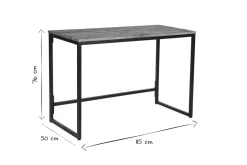 Miliboo Bureau Design-Bureau industriel bois massif et métal noir L115 cm HOORN
