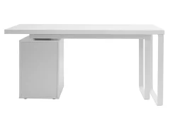 Miliboo Bureau Design-Bureau modulable avec rangements design blanc brillant L150-230 cm VOXY