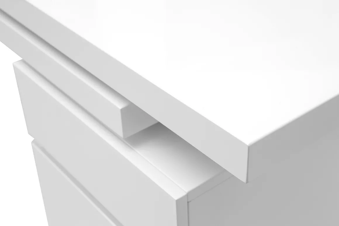 Miliboo Bureau Design-Bureau modulable avec rangements design blanc brillant L150-230 cm VOXY