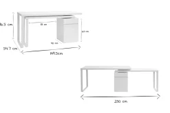 Miliboo Bureau Design-Bureau modulable avec rangements design blanc brillant L150-230 cm VOXY