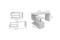 Miliboo Bureau Design-Bureau modulable design bois clair frêne massif L140-218 cm MAX