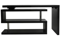 Miliboo Bureau Design-Bureau modulable design noir laqué L140-218 cm MAX